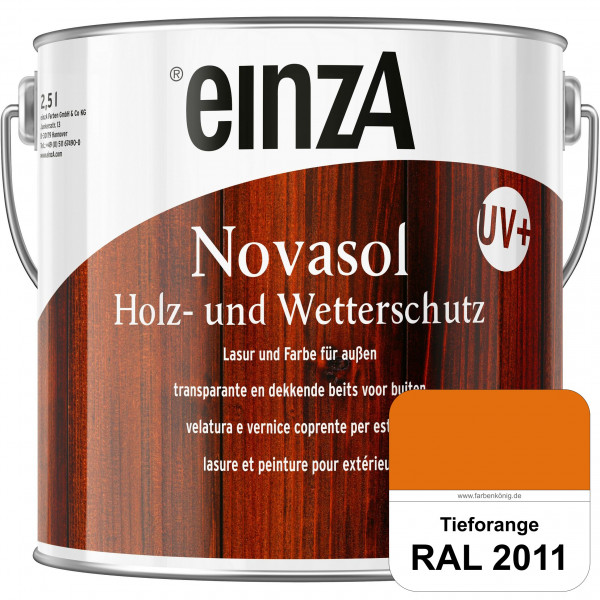 einzA Novasol HW Farbe (RAL 2011 Tieforange) Deckender Wetterschutz für außen