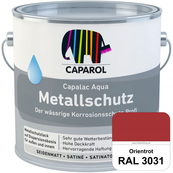 Capalac Aqua Metallschutz (RAL 3031 Orientrot) wasserbasierter Korrosionsschutz für Stahl & verzinkt