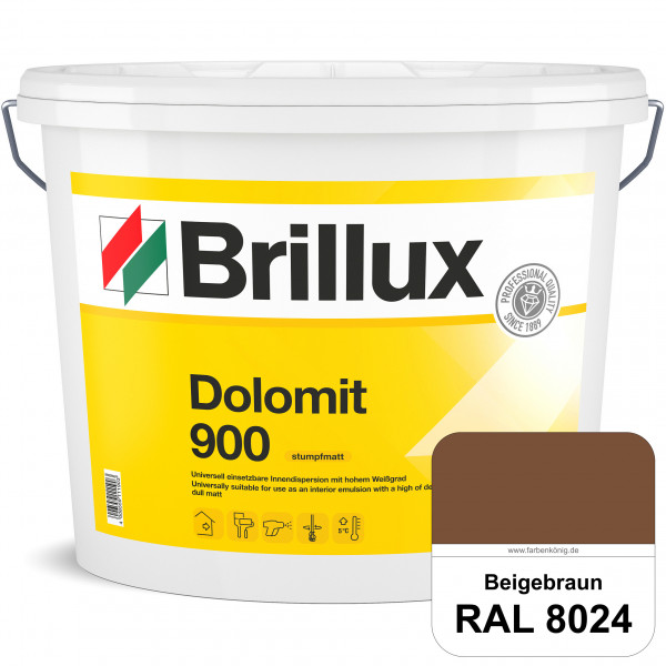 Dolomit 900 (RAL 8024 Beigebraun) stumpfmatte Innen-Dispersionsfarbe mit gutem Deckvermögen