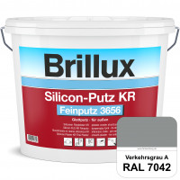 Silicon-Putz KR Feinputz 3656 (RAL 7042 Verkehrsgrau A) Glattputz , verarbeitungsfertig, perfekte Wa