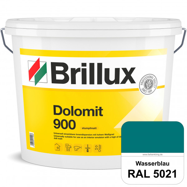 Dolomit 900 (RAL 5021 Wasserblau) stumpfmatte Innen-Dispersionsfarbe mit gutem Deckvermögen