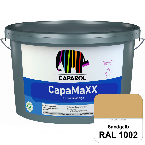 CapaMaXX (RAL 1002 Sandgelb) tuchmatte Innenfarbe mit hohem Deckvermögen und Ergiebigkeit