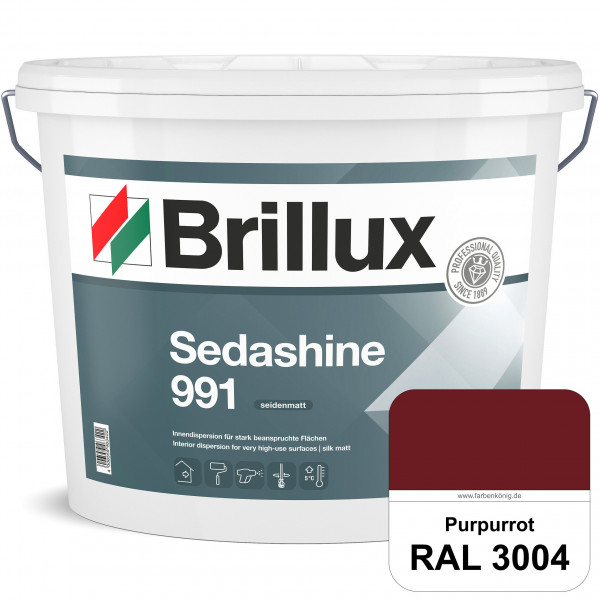 Sedashine 991 (RAL 3004 Purpurrot) Seidenmatte Innendispersion für hoch strapazierfähige & gut reini