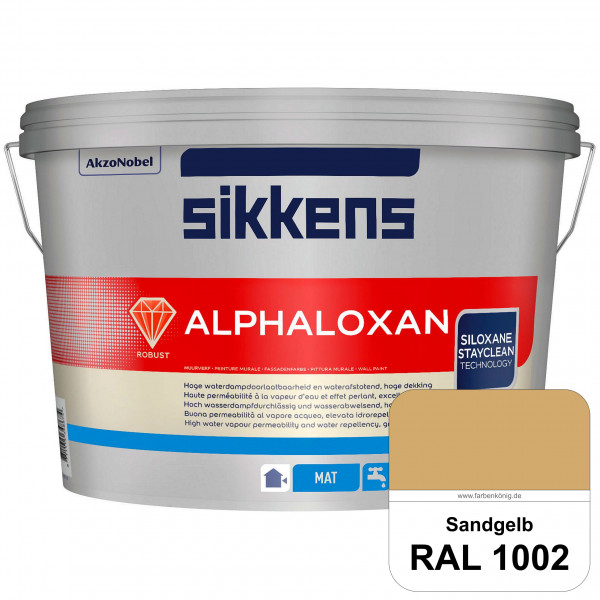 Alphaloxan (RAL 1002 Sandgelb) Professionelle Siliconharz-Fassadenfarbe (außen)