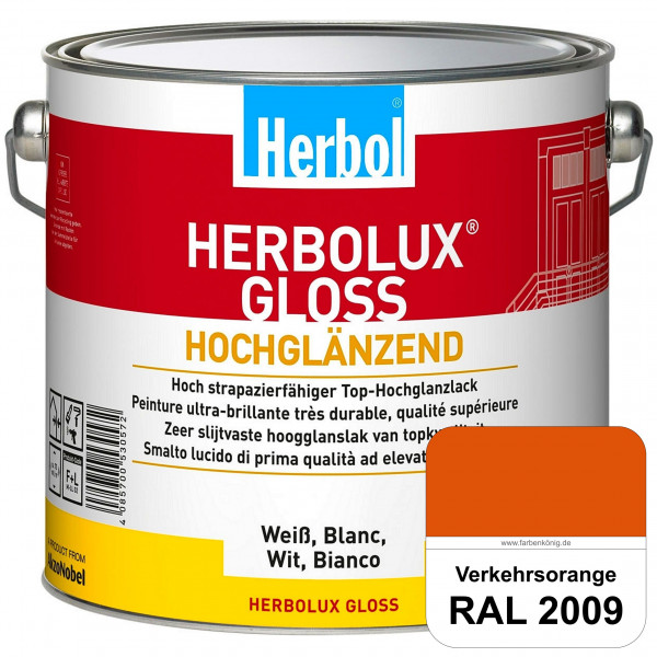 Herbolux Gloss (RAL 2009 Verkehrsorange) strapazierfähiger Top-Hochglanzlack (lösemittelhaltig) für