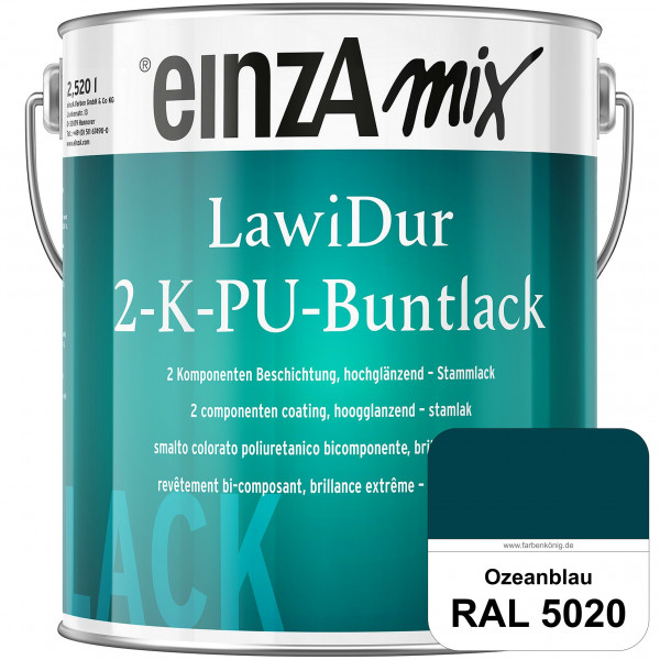 einzA LawiDur 2-K-PU-Buntlack - Hochglanz (RAL 5020 Ozeanblau)