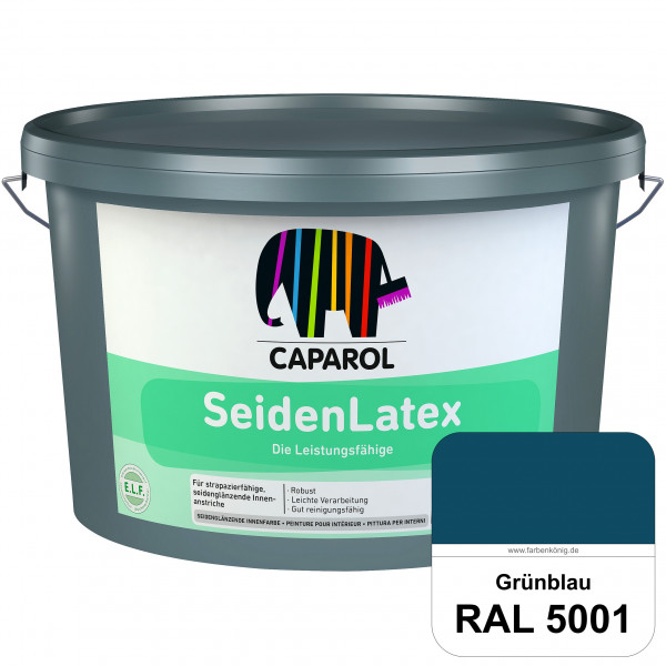 SeidenLatex ELF (RAL 5001 Grünblau) strapazierfähige, scheuerbeständige und seidenmatte Latexfarbe
