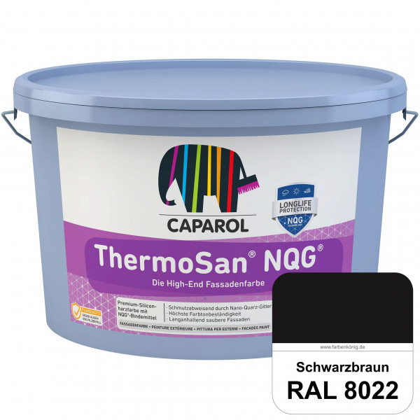 ThermoSan NQG (RAL 8022 Schwarzbraun) schmutzabweisende Siliconharz Fassadenfarbe mit Algen- und Pil