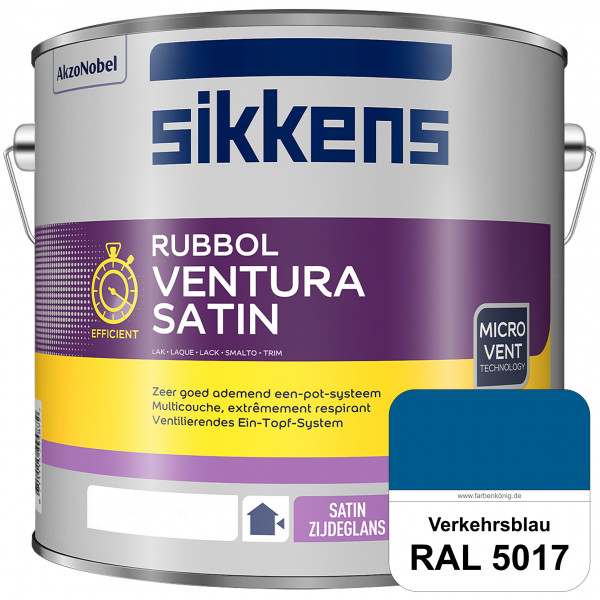 Rubbol Ventura Satin (RAL 5017 Verkehrsblau) Seidenglanzlack (lösemittelhaltig) Fenster & Türen auße