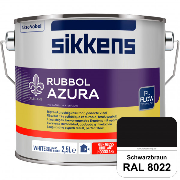 Rubbol Azura (RAL 8022 Schwarzbraun) hochglänzender Lack (löselmittelhaltig) innen & außen