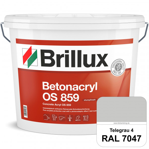 Betonacryl OS 859 (RAL 7047 Telegrau 4) Wetterbeständige Schutzbeschichtung für Betonflächen (Außen)