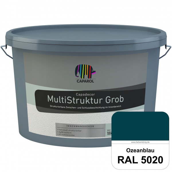 Capadecor MultiStruktur grob (RAL 5020 Ozeanblau) quarzgefüllte Zwischen- und Schlußbeschichtung in