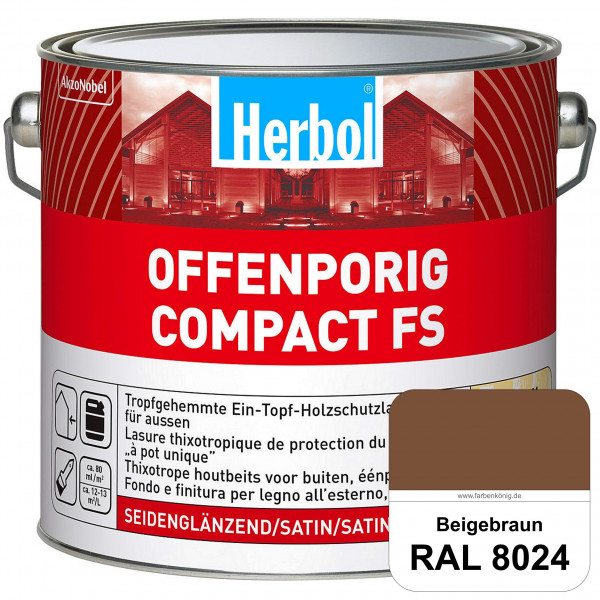 Offenporig Compact FS (RAL 8024 Beigebraun) Rationelle & thixotrope Ein-Topf-Holzlasur (außen)