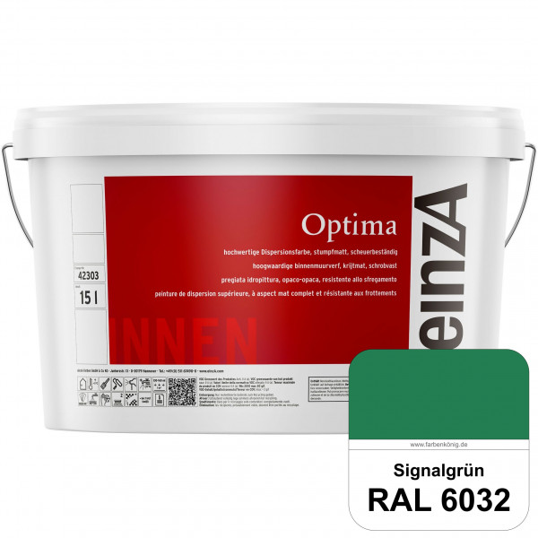 einzA Optima (RAL 6032 Signalgrün) Stumpfmatte Dispersionsfarbe für hochwertige Anstriche