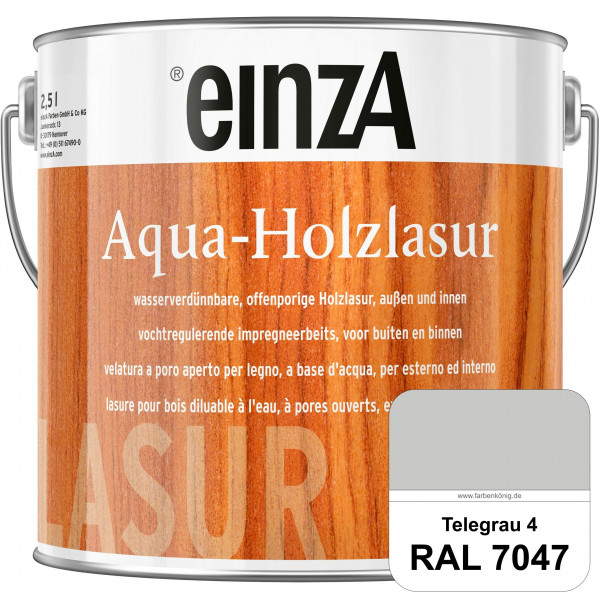 einzA Aqua-Holzlasur (RAL 7047 Telegrau 4) wasserverdünnbare offenporige Holzlasur für Holzbauteile