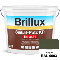 Silikat-Putz KR K2 3631 (RAL 6003 Olivgrün) Dekorativer Kratzputz auf Silikatbasis