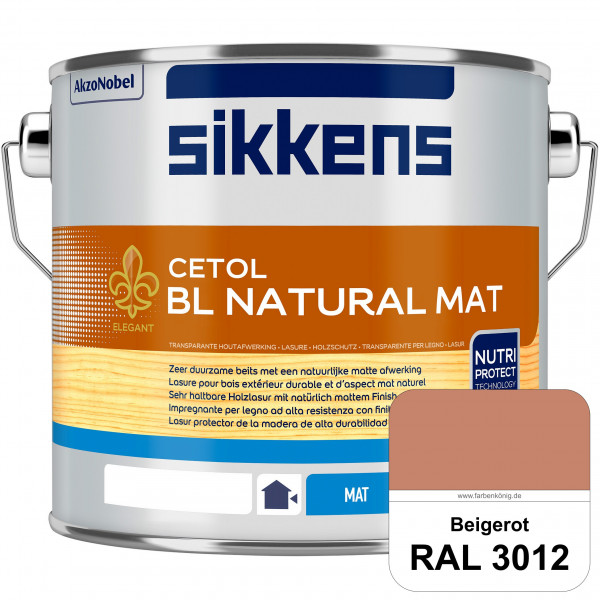Cetol BL Natural Mat (RAL 3012 Beigerot) Matte, wasserverdünnnbare Dünnschichtlasur
