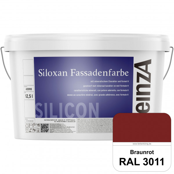 einzA Siloxan Fassadenfarbe (RAL 3011 Braunrot) Siliconvergütete Fassadenfarbe