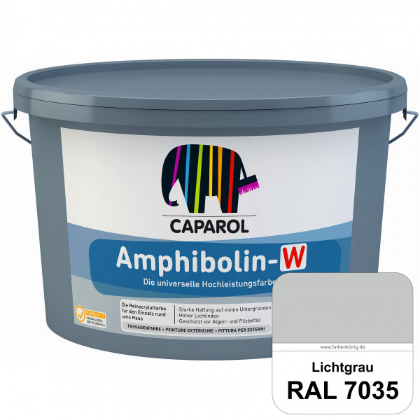 Amphibolin-W (RAL 7035 Lichtgrau) Seidenmatte Reinacrylat-Fassadenfarbe mit Pilz- & Algenschutz