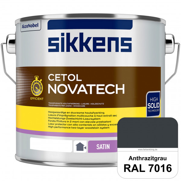Cetol Novatech (RAL 7016 Anthrazitgrau) lösemittelreduzierte & seidenglänzend (außen)