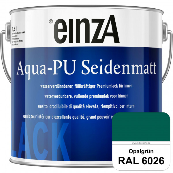 einzA Aqua-PU seidenmatt (RAL 6026 Opalgrün) wasserverdünnbarer Premiumlack für innen