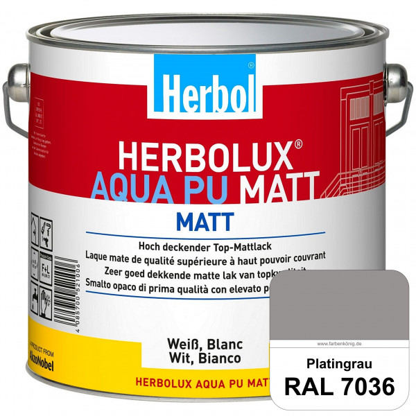 Herbolux Aqua PU Matt (RAL 7036 Platingrau) Top-PU-Mattlack auf Wasserbasis (Innen)