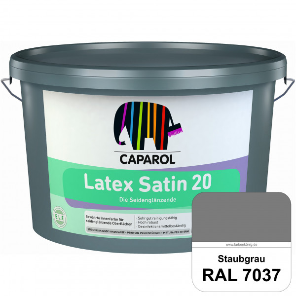 Latex Satin 20 (RAL 7037 Staubgrau) strapazierfähige seidenglänzende Latexfarbe (Innen)