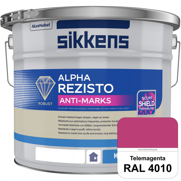 Alpha Rezisto Anti-Marks (RAL 4010 Telemagenta) Extrem widerstandsfähige Innenwandfarbe