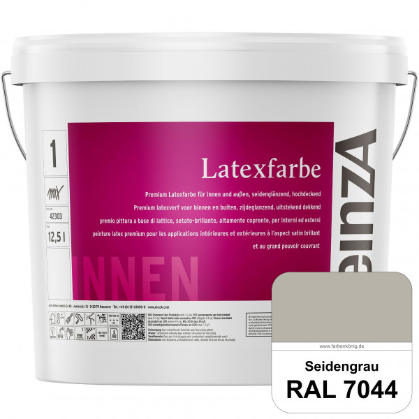 einzA Latexfarbe Premium (RAL 7044 Seidengrau) Hochwertige scheuerbeständige seidenglänzende Latexfa