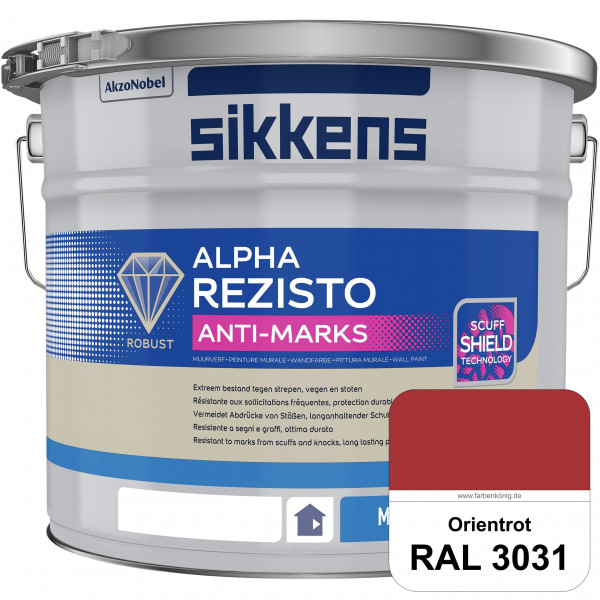 Alpha Rezisto Anti-Marks (RAL 3031 Orientrot) Extrem widerstandsfähige Innenwandfarbe