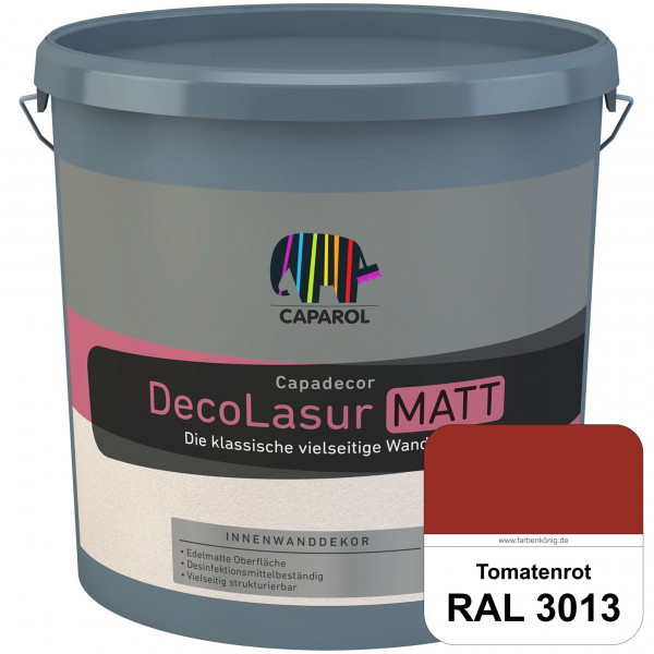 Capadecor DecoLasur Matt (RAL 3013 Tomatenrot) Matte Lasurfarbe auf Dispersionsbasis (innen)