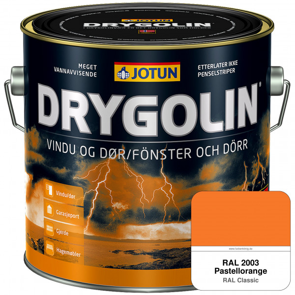 DRYGOLIN Vindu og Dør - wetterbeständige Holzschutzfarbe für Außen (RAL 2003 Pastellorange)
