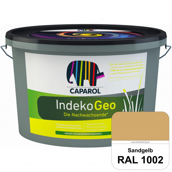 IndekoGeo (RAL 1002 Sandgelb) Ressourcenschonende Premium Innenfarbe für stumpfmatte Oberflächen