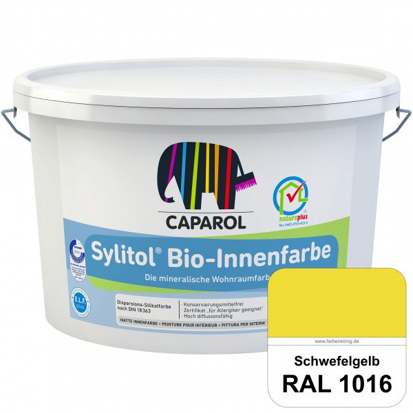 Sylitol® Bio-Innenfarbe (RAL 1016 Schwefelgelb) Innenfarbe auf Silikatbasis  für Allergiker