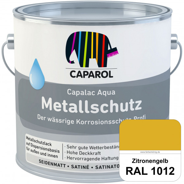 Capalac Aqua Metallschutz (RAL 1012 Zitronengelb) wasserbasierter Korrosionsschutz für Stahl & verzi