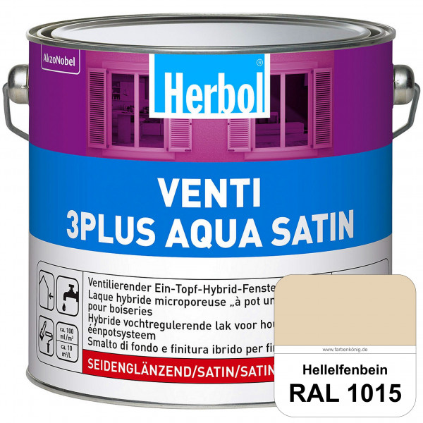 Venti 3Plus Aqua Satin (RAL 1015 Hellelfenbein) wasserbasierter & feuchtigkeitregulierender Ein-Topf