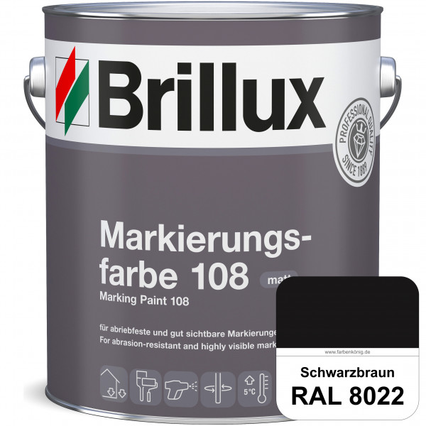 Markierungsfarbe 108 (RAL 8022 Schwarzbraun) Markierungsfarbe für Asphalt, Betonböden, Zementestrich