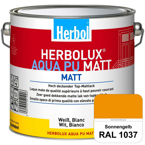 Herbolux Aqua PU Matt (RAL 1037 Sonnengelb) Top-PU-Mattlack auf Wasserbasis (Innen)