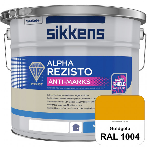 Alpha Rezisto Anti-Marks (RAL 1004 Goldgelb) Extrem widerstandsfähige Innenwandfarbe