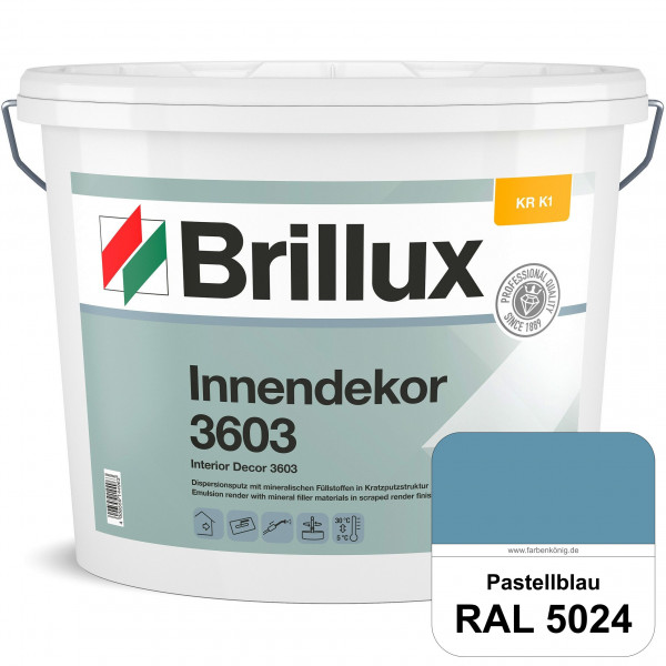 Innendekor ELF KR-K1 3603 (RAL 5024 Pastellblau) Kratzputz nach zur Erzielung dekorativer und strapa
