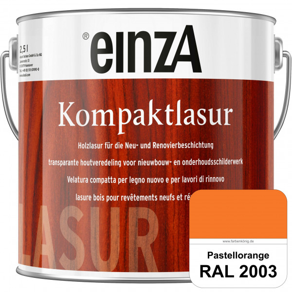 einzA Kompaktlasur (RAL 2003 Pastellorange) Lasuranstrich für den Neu- und Renovieranstrich