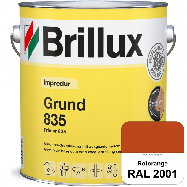 Impredur Grund 835 (RAL 2001 Rotorange) Grundierung für Laub- und Nadelholz wie Fenstern, Türen etc.