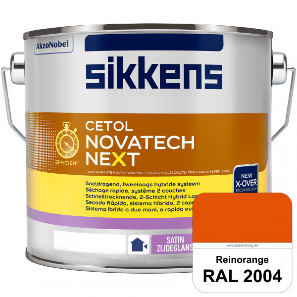 Cetol Novatech neXt (RAL 2004 Reinorange) Schnelltrocknende Hybrid-Lasur mit höchster Wetterbeständi