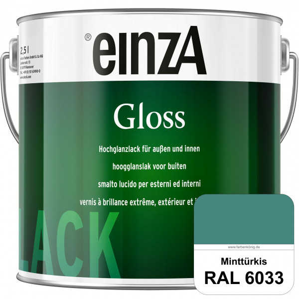 einzA Gloss (RAL 6033 Minttürkis) Hochwertiger Alkydharzlack in Premium-Qualität, hochglänzend.