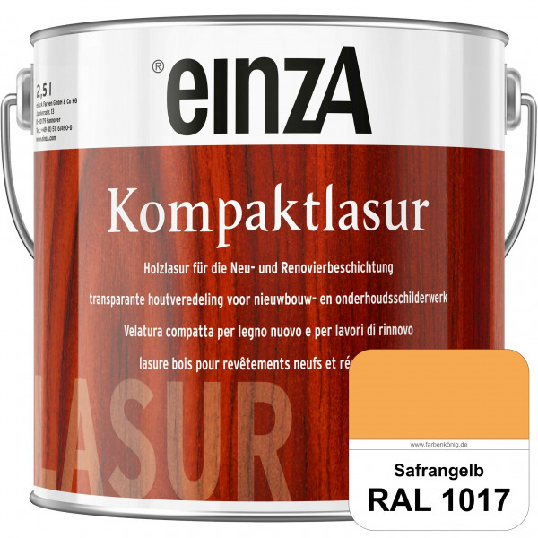 einzA Kompaktlasur (RAL 1017 Safrangelb) Lasuranstrich für den Neu- und Renovieranstrich