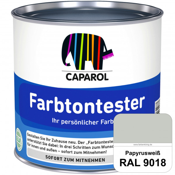 Farbtontester (RAL 9018 Papyrusweiß) Individuell abgetönte Dispersionsfarbe zum Anlegen von Farbtonm