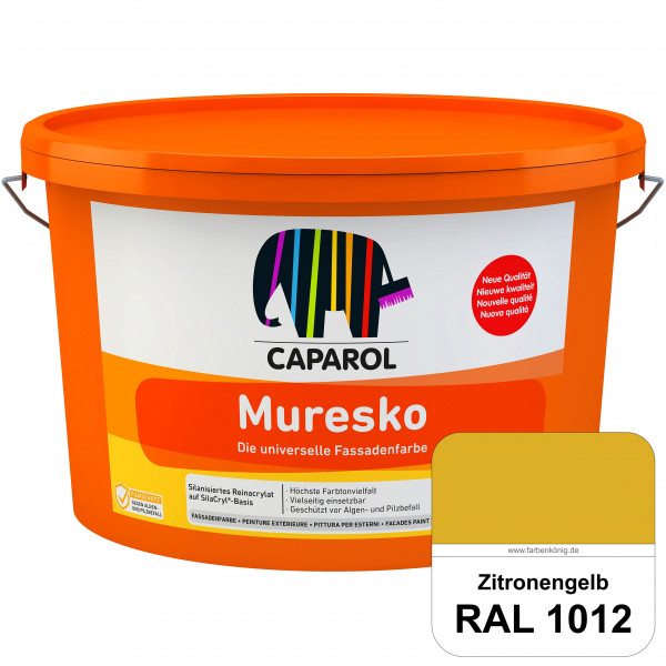 Muresko (RAL 1012 Zitronengelb) Silanisierte Reinacrylat-Fassadenfarbe auf SilaCryl®-Basis