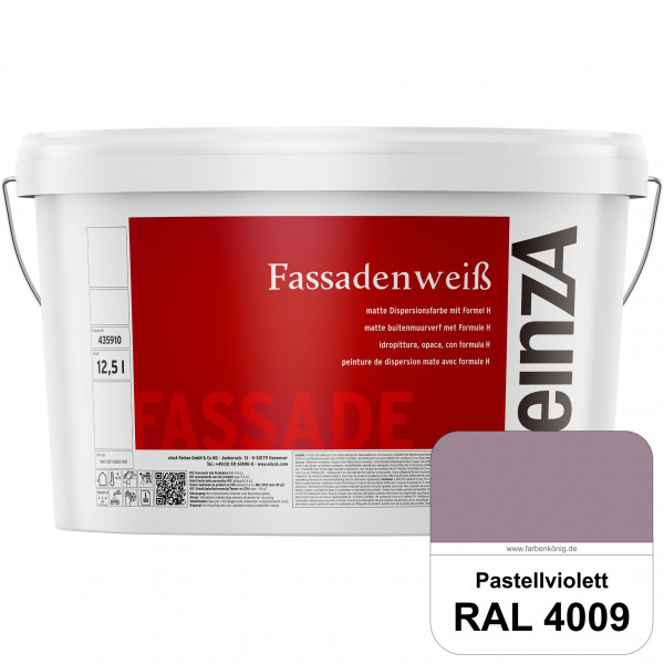 einzA Fassadenweiß (RAL 4009 Pastellviolett) Sil-Fassadenfarbe gegen Schmutz & Vergrünung