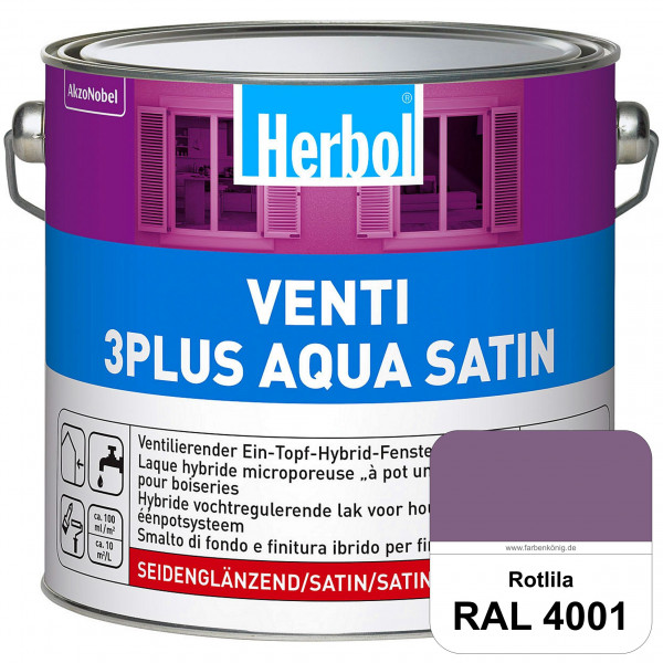 Venti 3Plus Aqua Satin (RAL 4001 Rotlila) wasserbasierter & feuchtigkeitregulierender Ein-Topf-Fenst