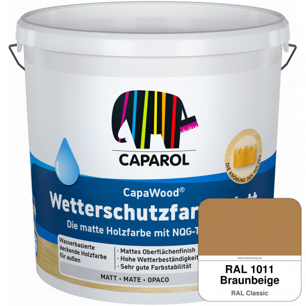 CapaWood® Wetterschutzfarbe Matt (RAL 1011 Braunbeige) - ersetzt Capadur Wetterschutzfarbe Matt